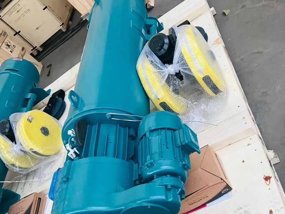 Hoist motor units lined up for assembly